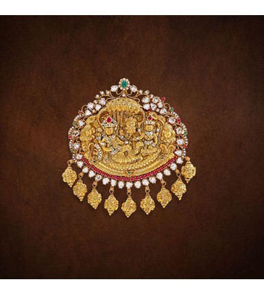 Gold with diamond Lord Vishnu with Lakshmi Pendant