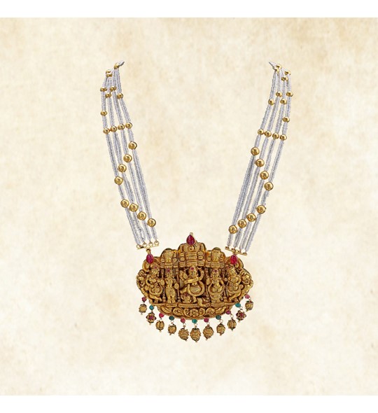 Gold Kakamoti pearl string necklace