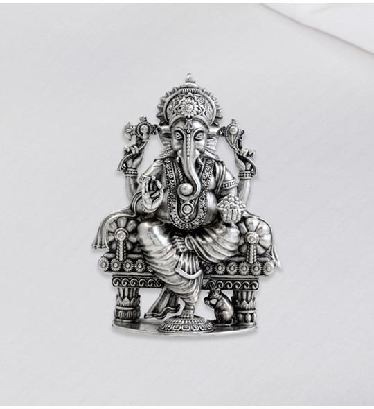 Lord Ganesh in Antique Silver