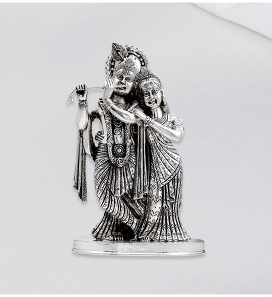 Divine Radha Krishna In Silver