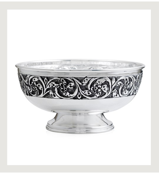 Fruit Silver Bowl & Polished in Antique Finish