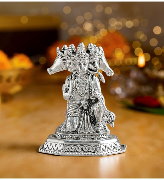 Antique Silver Sri Pancha Mukh Hanuman Idol