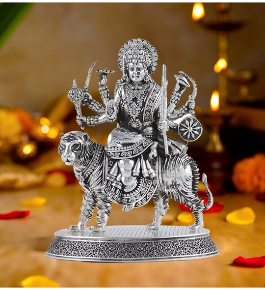 Goddess Durga devi crafted using Silver