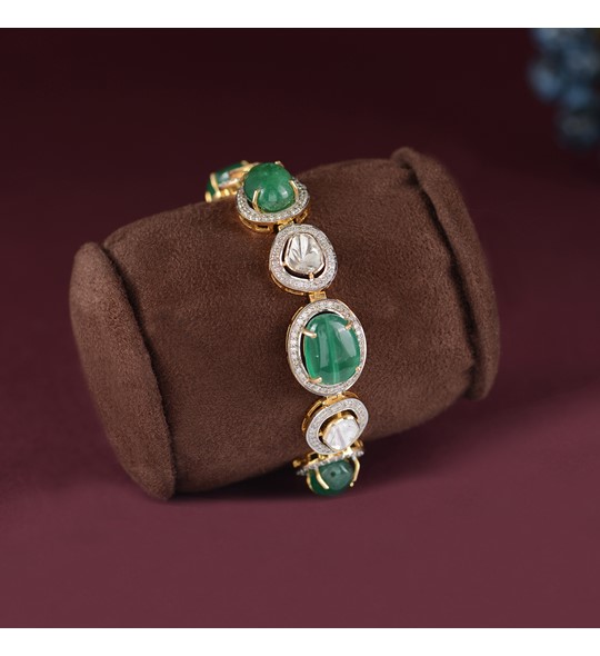 Polki Emerald Bracelet