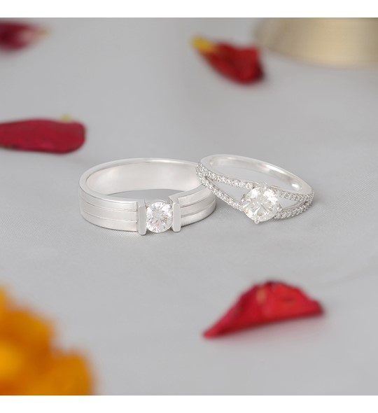 Engagement Couple Solitaire Rings