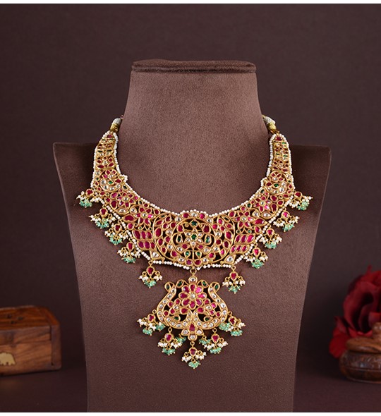 Floral Gold Kundan Necklace
