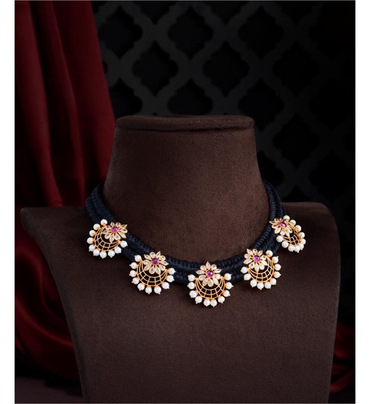 Floral Gold  Pearl Necklace