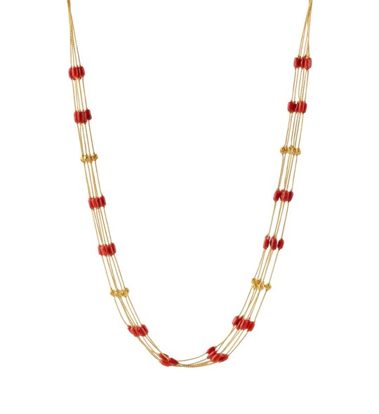 Multiline Gold Coral Beads chain