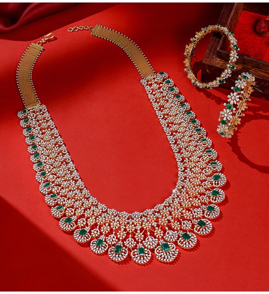 Floral Diamond Long Haram Design Sets