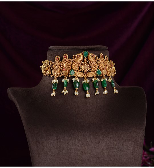 Krishna Motif Gold Choker