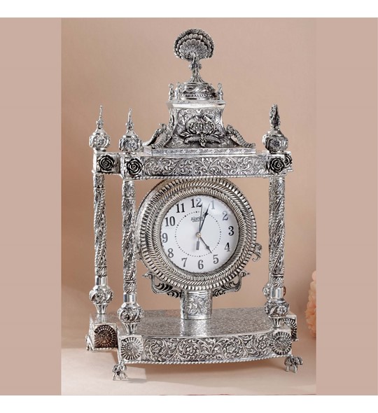 Antique Wall Clock In 92.5 Pure Silver