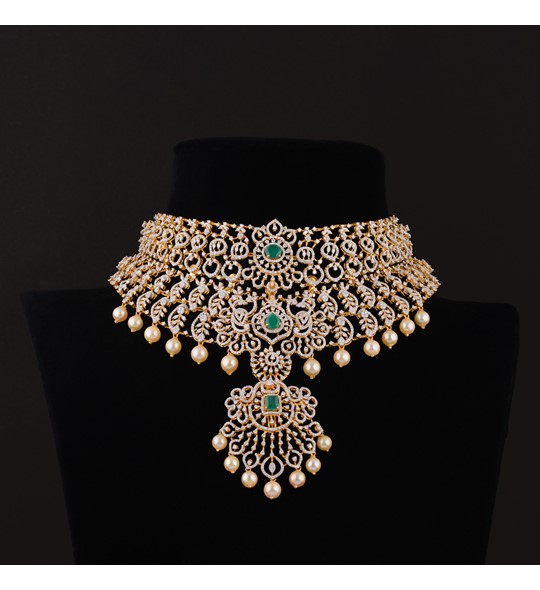 Floral Diamond Choker Necklace