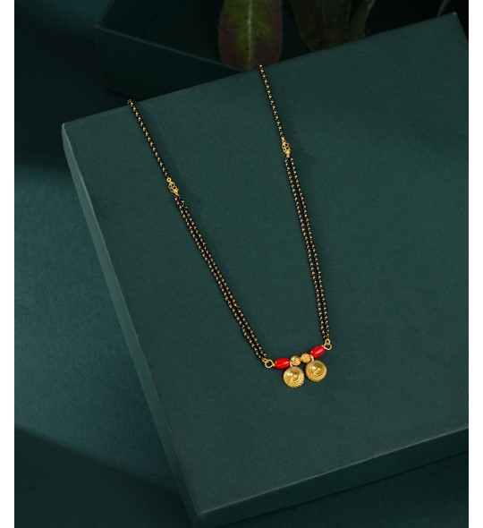 Gold Mangalsutra With Corals