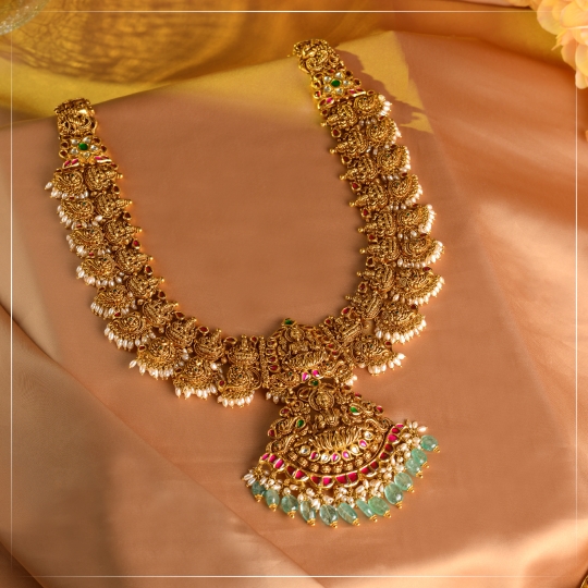 Handcrafted Lakshmi Motif Gold Necklace