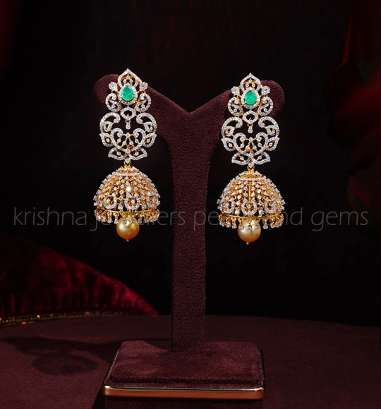Sparkling Diamond Jhumka Earrings