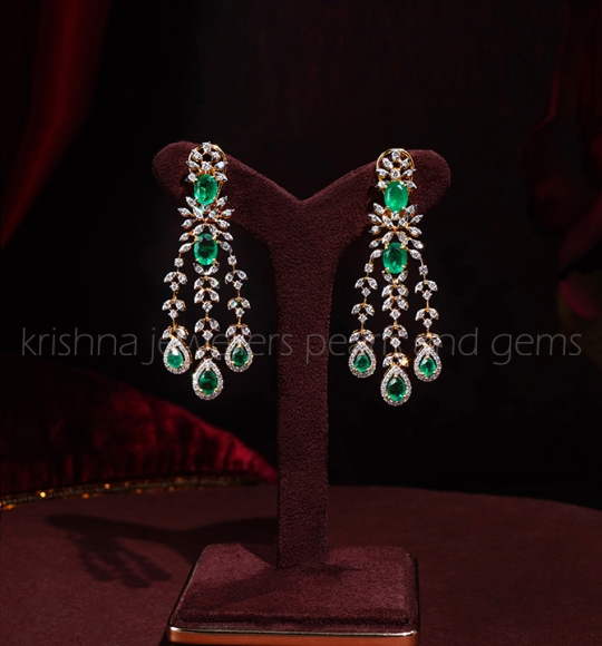 Floral Tassel Diamond Earrings