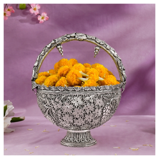Antique Flower Bowl in Floral Imprints