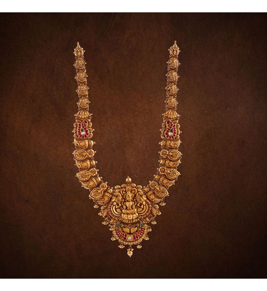 Yellow Gold Nakshi Haar Necklace