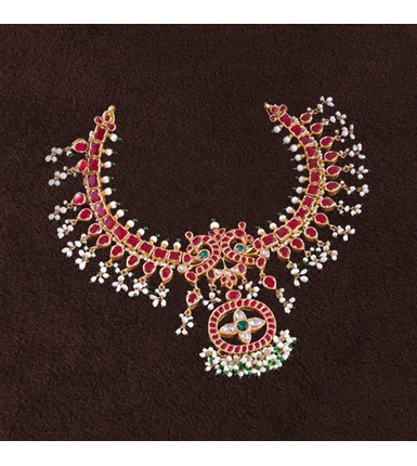 Kempu kundan necklace