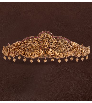 Nakshi yellow gold waist belt vaddanam