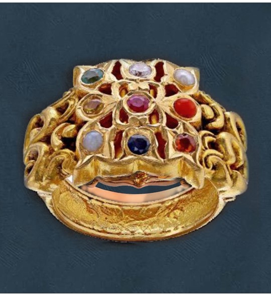 Yellow Gold Navaratan Ring