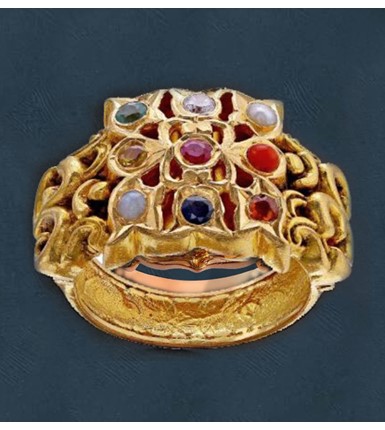 Yellow Gold Navaratan Ring