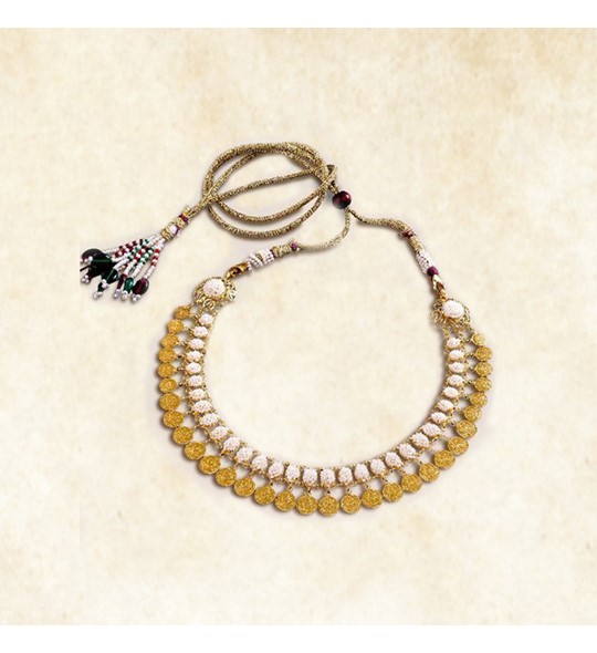 Pearls Yellow Gold Kasu Necklace