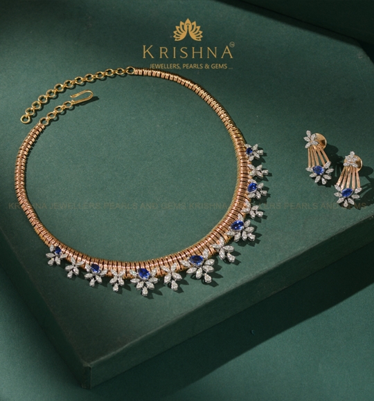 Elegant Diamond Necklace and Earrings Set