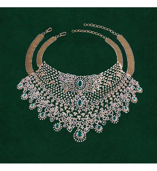 Diamond Emerald Double Choker Necklace
