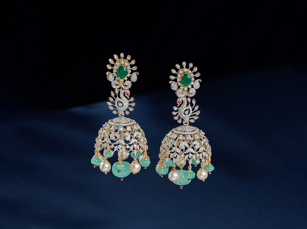 Diamond Jhumka earrings
