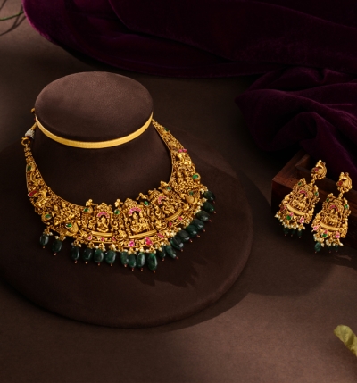 Ad motif free elegant neckwear with earrings - latest jewellery design –  Zivara Fashion