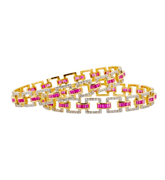 diamond and ruby bangles