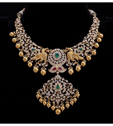 Diamond Haar With Ditachable Pendant Set | Krishna Jewellers