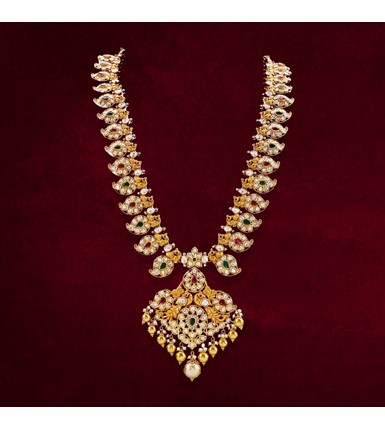 Buy Beautiful Polki diamond ruby chain | Krishnajewellers.com