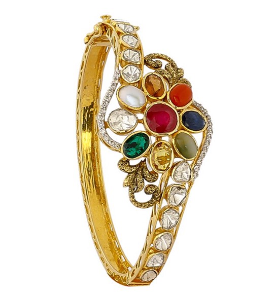 Buy Gold Navaratna Bracelet Online | Krishna Jewellers
