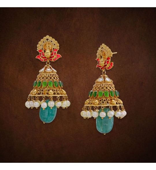 Jewelopia Antique Gold Paan Shape Jhumka Drop Earrings For Women & Gir –  JEWELOPIA