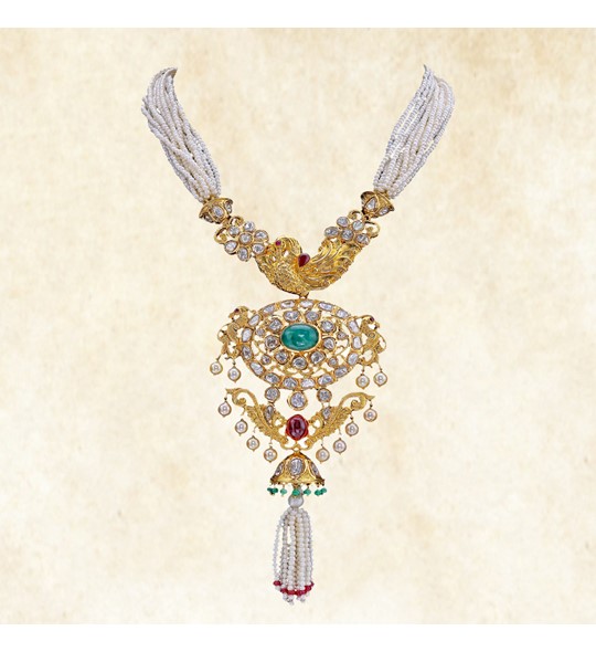 Multi-Strand Pearl Gold Necklace