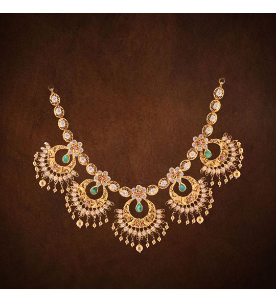 Gold Necklace Haram - Buy Latest Designer Flower Bridal Gold Necklace ...