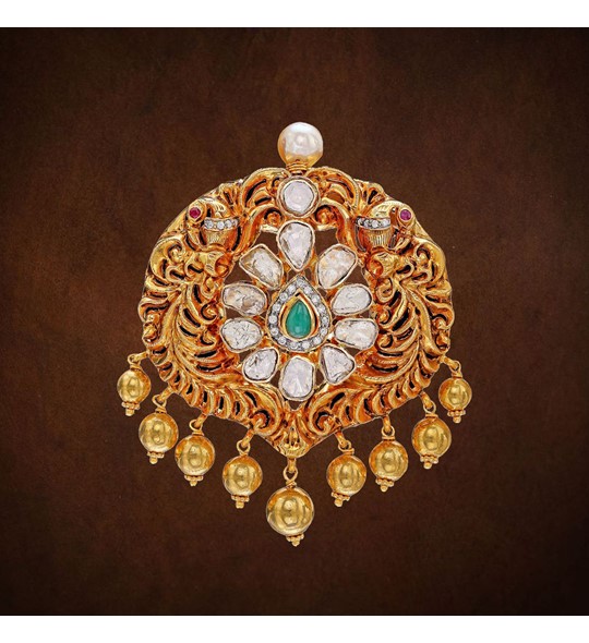 Gold with diamond Multistone Pendant