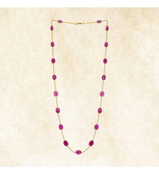 Classic Ruby Pebble Necklace