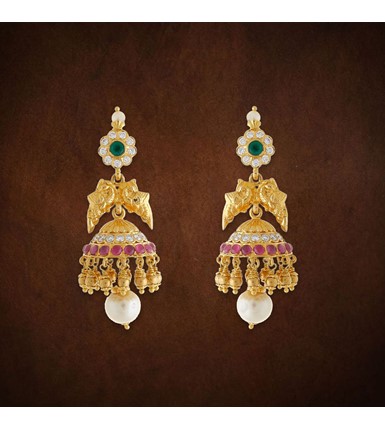 Traditional Gold Drop Jhumkas