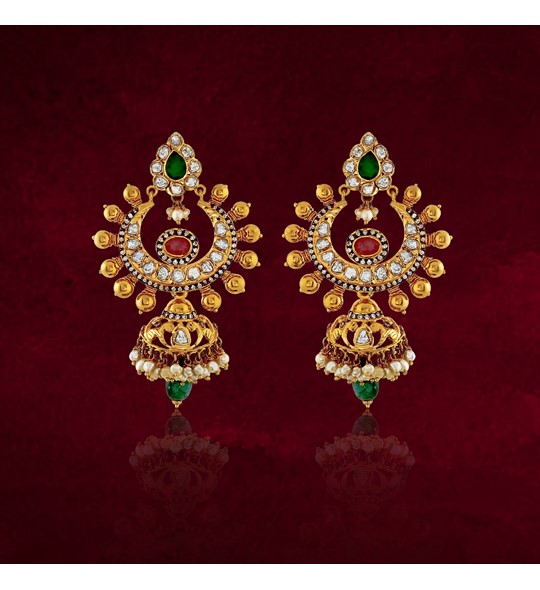 SHOSHAA Kundan Maroon Enamel Chandbali Earrings: Buy SHOSHAA Kundan Maroon  Enamel Chandbali Earrings Online at Best Price in India | Nykaa