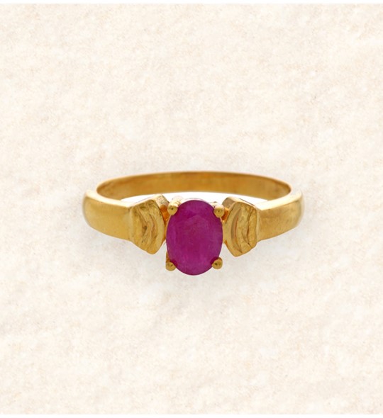 18K Gold Plating Real Ruby Ring 4mm*6mm 0.5ct Natural Ruby 925 Silver Ring  July Birthstone Gift for Woman