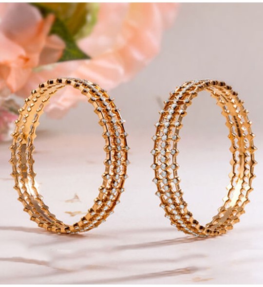 Gold and Diamond bangles Set