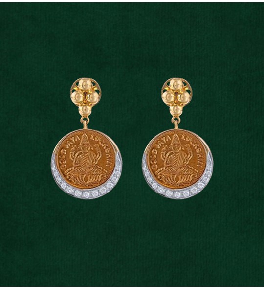 235-GJH2443 - 22K Gold | Gold earrings dangle, Temple jewellery, Temple jewellery  earrings