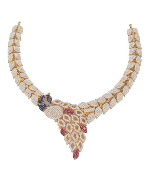Peacock Gold Kakamoti Necklace