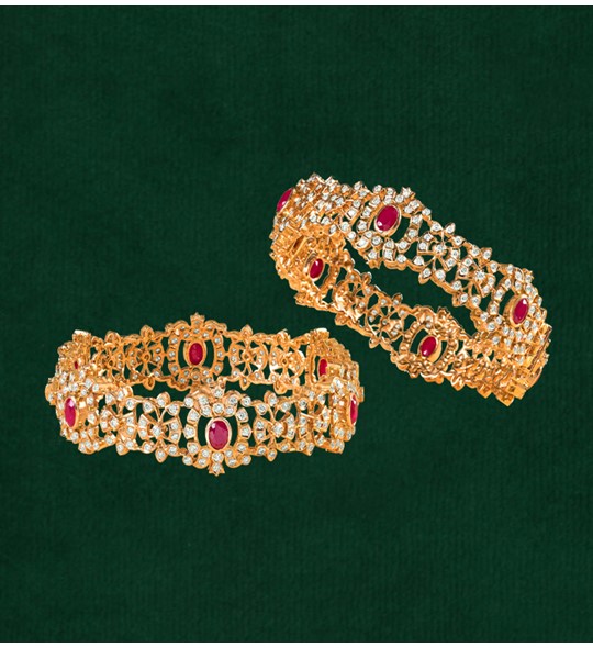 Diamond & Ruby Bangle