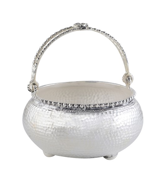 Flower Basket Crafted Using Silver