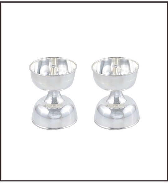 Classic Silver Deepam Pair