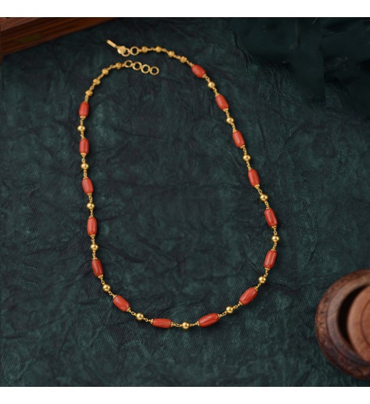 Coral mala in deals gold